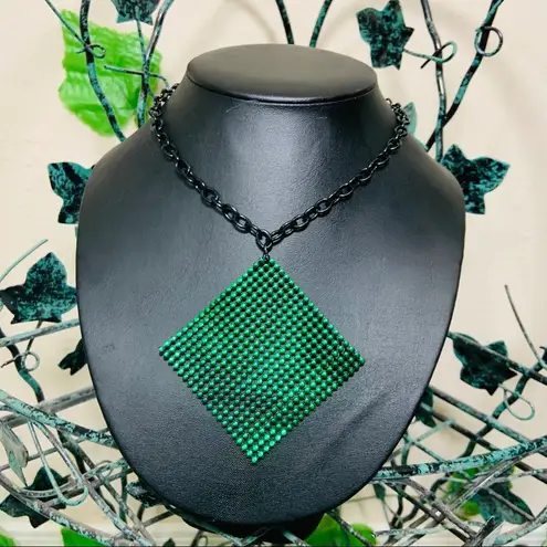 Rave Green Square E girl Punk Necklace New