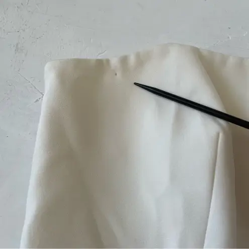 AQ/AQ Adelia White Jumpsuit Asymmetric Strapless Jumpsuit Size 8