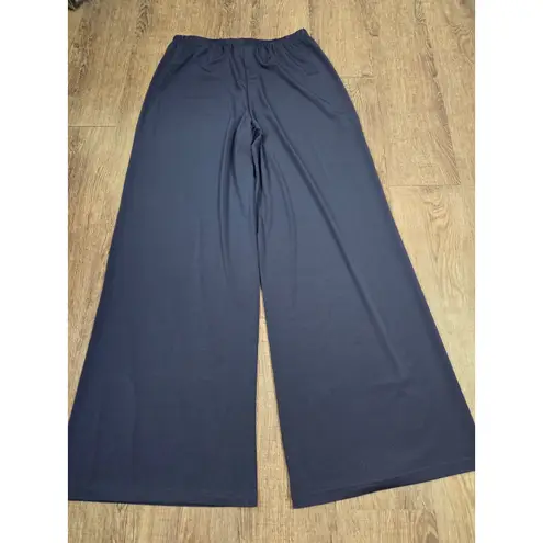 Bob Mackie  NWT Wide Leg Navy Blue Flowy Stretchy Pants Size Small