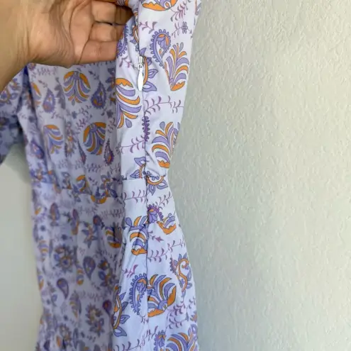 Pink Ripple Paisley‎ Lilac Ruffle Mini Cocktail Dress Women’s Lightweight Size L Purple Size L