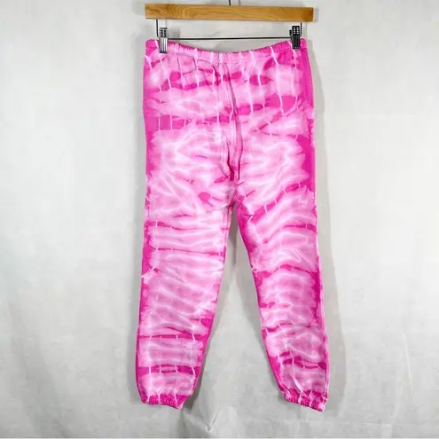 Generation Love  Isla Tie Dye Ankle Length Cropped Jogger Size Small Pink White