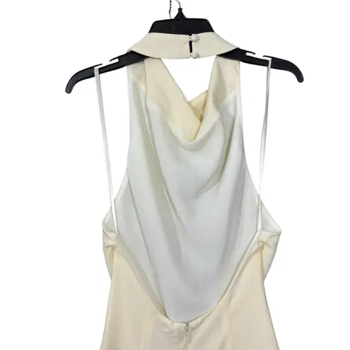 STAUD NWT $450 Giuseppe draped crepe halterneck maxi dress gown XS Yellow