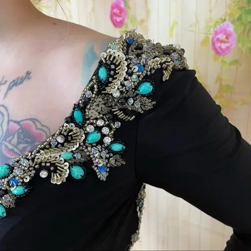 Mori Lee Black Beaded Mermaid Gown Size 0