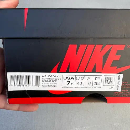 Jordan Air  1 Retro High OG Black Metallic Gold Sneakers Shoes