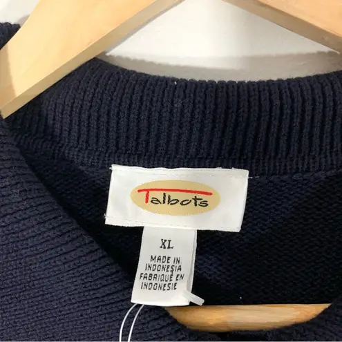 Talbots NWT Deadstock Vintage  Navy Blue Knit Polo Shirt