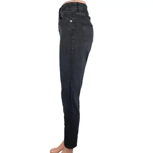 ZARA  Black Denim Cotton Dark High Rise Casual Ankle Skinny Jeans Size 12