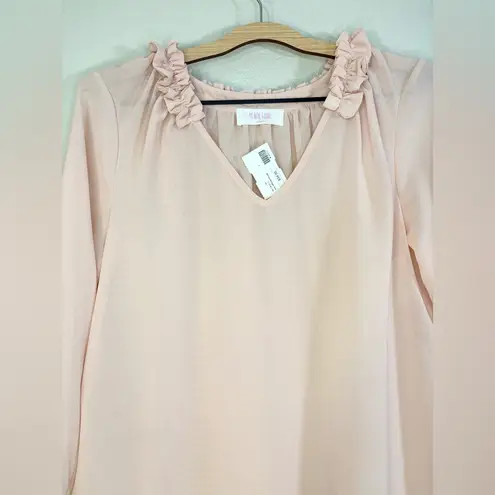 Peach Love California Soft Pink Ruffle Blouse Size L