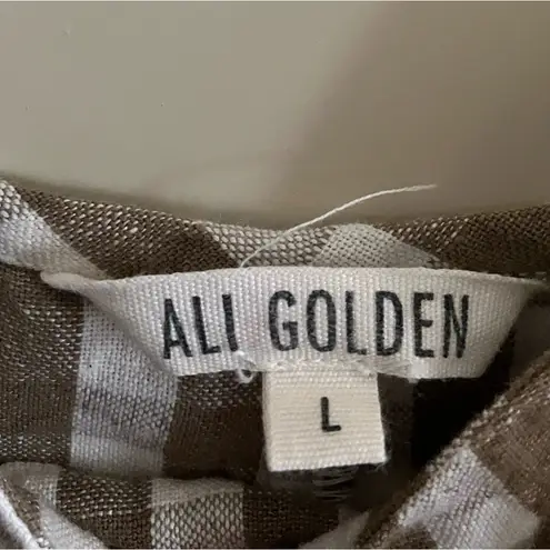 ALI GOLDEN JUMPER WITH PATCH POCKETS KHAKI GINGHAM Brown Size L