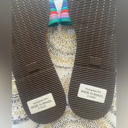 Havaianas Womens Malta Mix Brown Beach Flip Flop Slides US 9/10W NEW