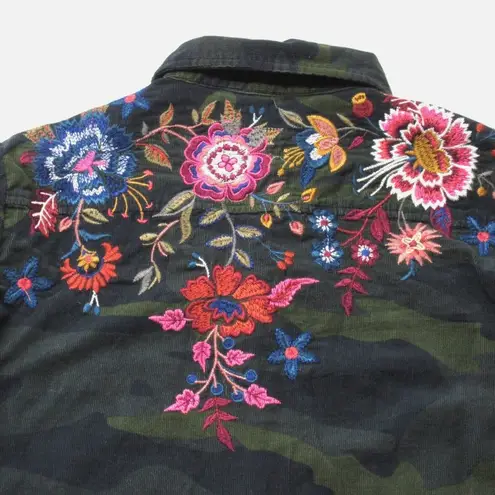 Johnny Was NWT Margot Collared Tunic in Forest Camouflage Camo Corduroy Dress S