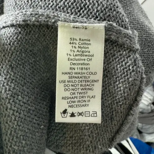 Quacker Factory  Gray Snowflake Zip-Up Sweater Vest Size XL Ramie/Cotton Blend‎