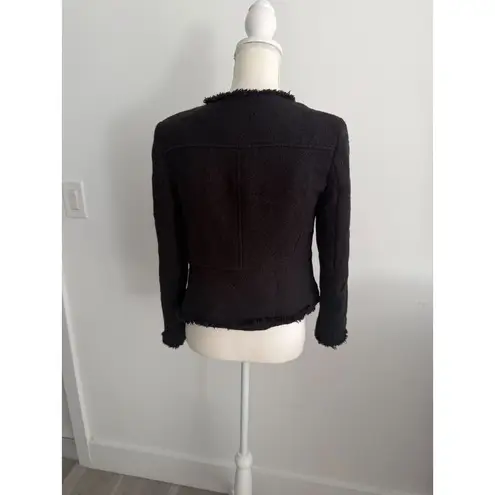 ANN TAYLOR LOFT Black Knit Long Sleeve Blazer Jacket Size 4P