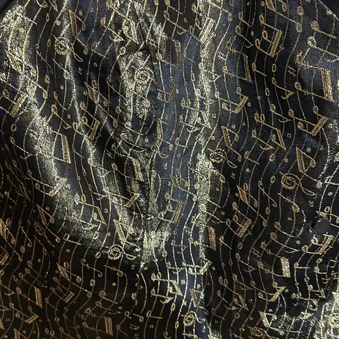 Southeastern Apparel Marching Band Black Metallic Gold Music Notes Vest 3XL Size 3X