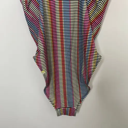 Summersalt The Classic Square Neck One Piece Swimsuit Mod Stripe Size 10 Womens