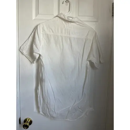 Imogene and Willie XS Celeste 100% Cotton Short Sleeve Button Shirt White