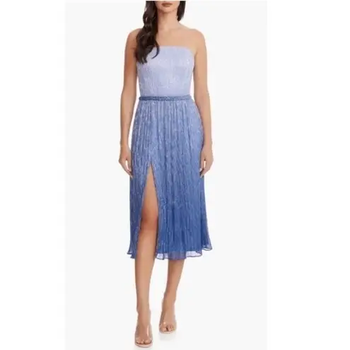 Dress the Population Haldis Metallic Ombre Strapless Cocktail Dress, Medium NWT