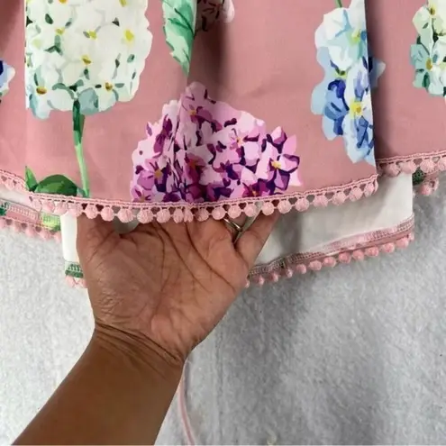 BANJUL Floral Print Mock Neck Lace-Up Back Dress