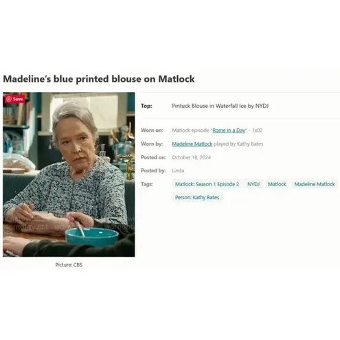 NYDJ 💕💕 Pintuck Blouse ~ Waterfall Ice Blue Print Medium