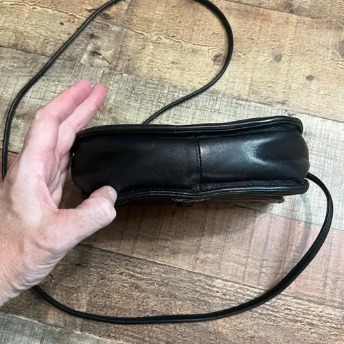 Brighton  One World Brown Black Leather Crossbody Small Mini Purse Heart