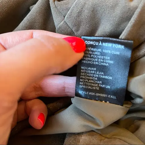 Intermix brown goat suede tie-waist shorts size small