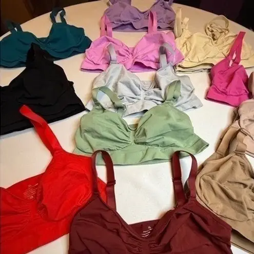 Feelingirl Bras Set of 17 Seamless Comfortable Everyday Adjustable 16 XL/1 2X Black