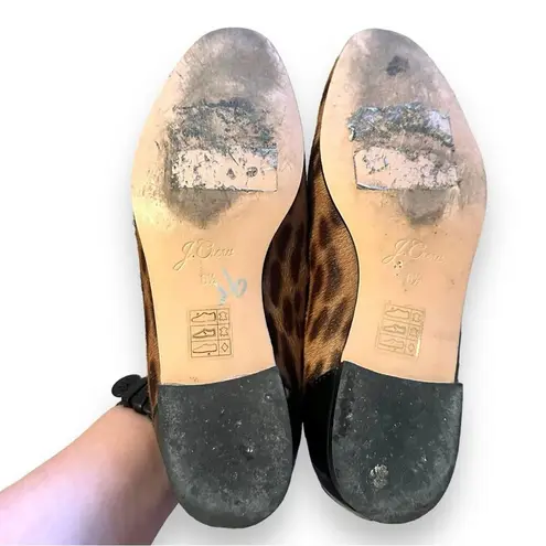 J.Crew Academy Calf Hair Penny Loafers in Leopard Print Sz 6.5