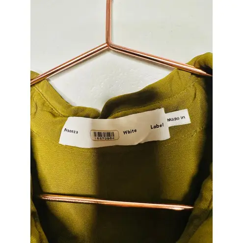 PROENZA SCHOULER WHITE LABEL Army Green Sleeveless Collared Button Front Top XL