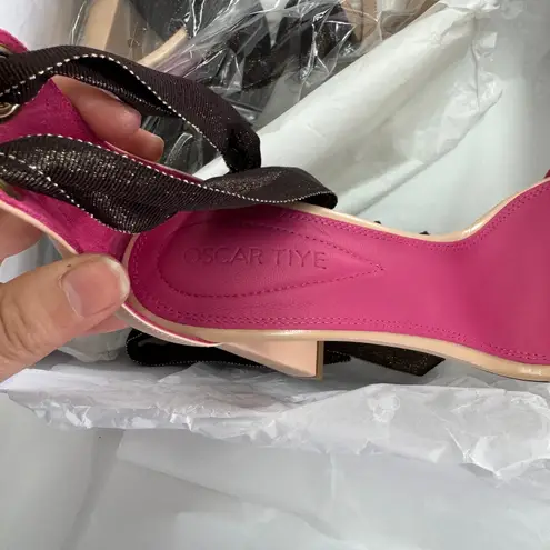 Oscar Tiye Heels Womens 36.5 5.5 US Nude Lara Wrap Ankle Leather REVOLVE Tan