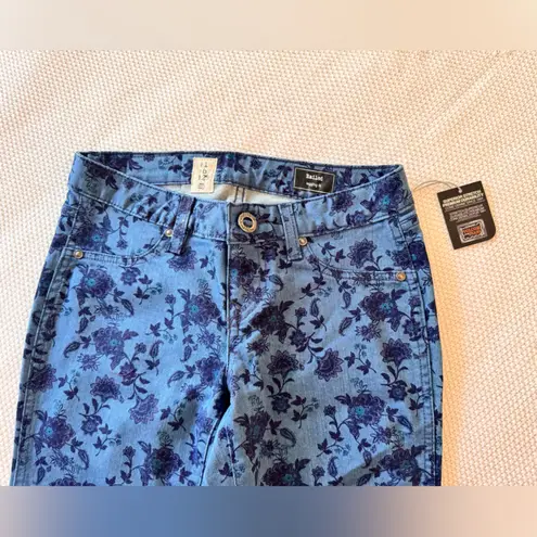 Volcom  Railed Stretch Blue Floral Denim Legging Jeggings Skinny Jeans