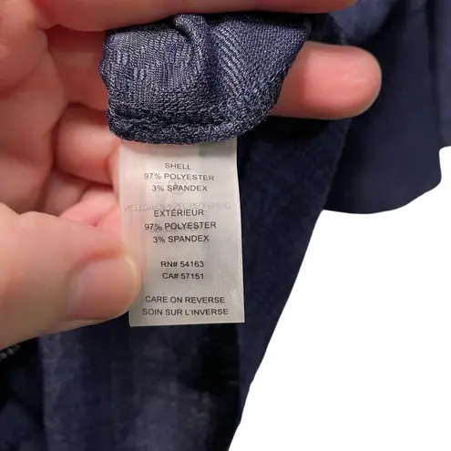 Ivanka Trump Navy Blue Tie-Front Ruffle Sleeve Blouse Top Large