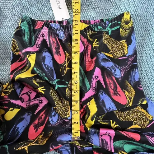 Salvatore Ferragamo Vintage Shoe Print Footed Leggings Runway 1991 Sz Medium