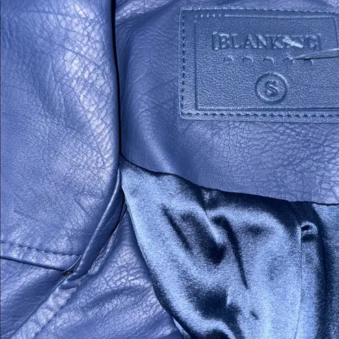 BLANK NYC NWT  Vegan Leather Biker Moto Jacket Blue Y2K