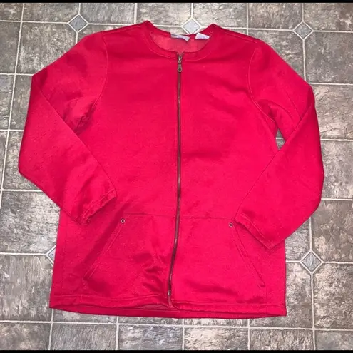 Blair Red Fleece Zip Up Sweatshirt Jacket