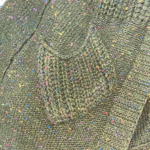 None Green knit sweater cardigan with pockets size medium/large