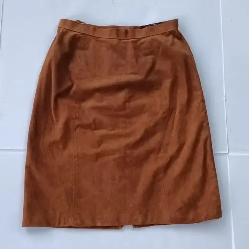 Vintage Pigskin Leather Straight Skirt-Size 9/10-Outerwear By Phoenix-Lined