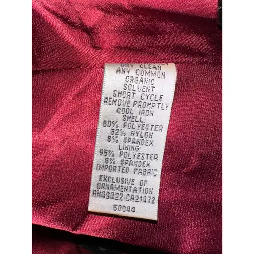 Jessica McClintock Strapless Red Metallic Cocktail Party Dress 4P