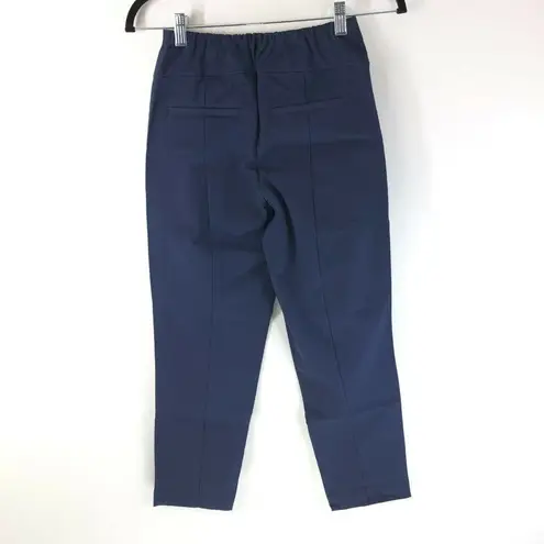 Isaac Mizrahi Live! Petite 24/7 Stretch Wide Waistband Ankle Pants Navy Blue 0P