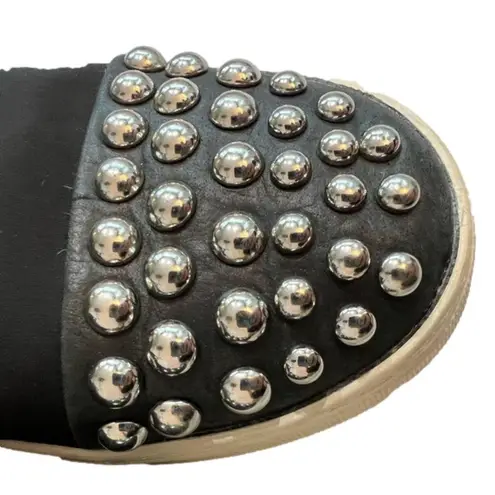 JSlides J/SLIDES black slip on sneakers with metal toe accents, size 8 EUC