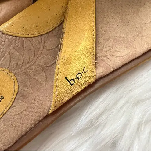 B.O.C. Sz 10 M Womens Yellow Flower Leather Thong Sandals Spring Boho
