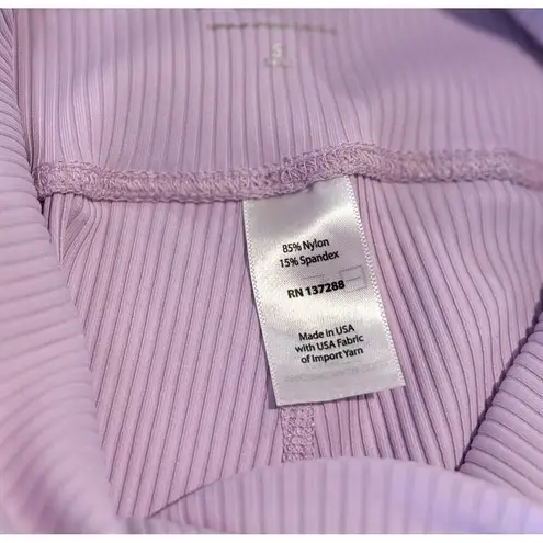 Year Of Ours Bandier Women Leggings Purple Ribbed Veronica V Waist Stretch Small