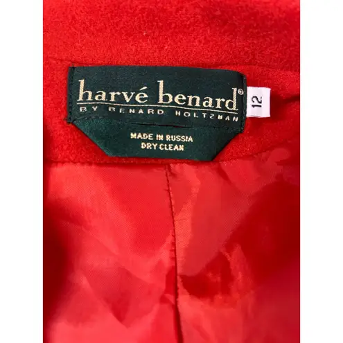 Harvé Benard Harve Bernard Vintage 80s Orange Blood Wool Cashmere Blend Blazer Size 12