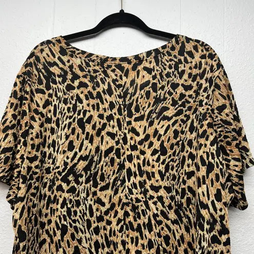 White Stag Animal Print Top Women 4X Casual Stretch Workwear Party Event Evening
