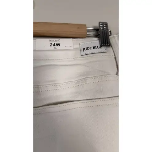 Judy Blue Jeans White Size 24 W High Rise Boyfriend Cuffed NWT Stretch Classic