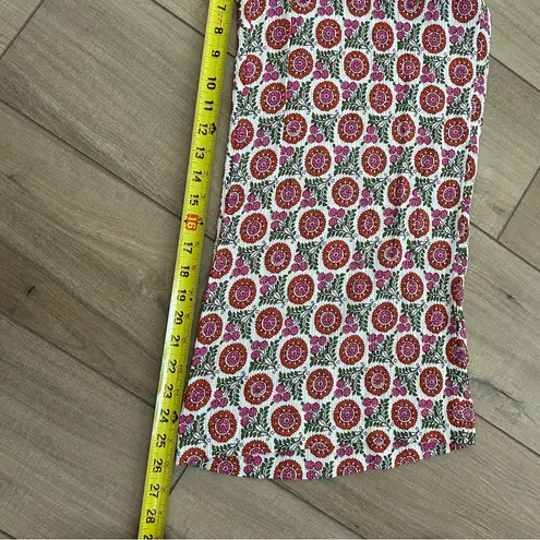 Boden USA Boden Crinkle Wide Leg High Rise Trouser Pant Pink Green 4