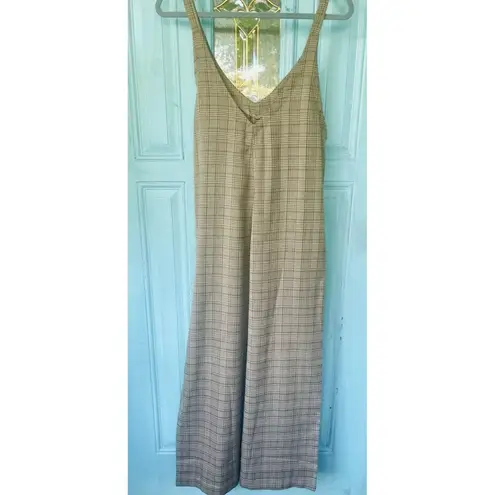 Hem & Thread Brown Jumpsuit Women’s Small S Plaid Overall Jumpsuit New W Tags
