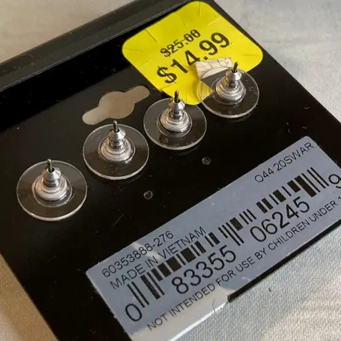 NWT Napier x Swarovski Elements Teal Blue & Royal Blue Stud Earrings