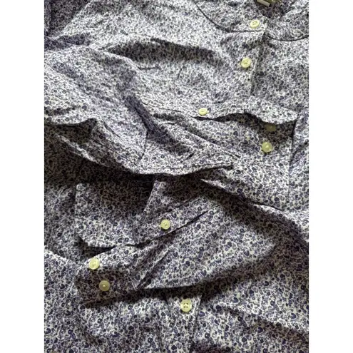 Duluth Trading Shirt Women Size 2X Purple Floral Button Up Casual Comfort