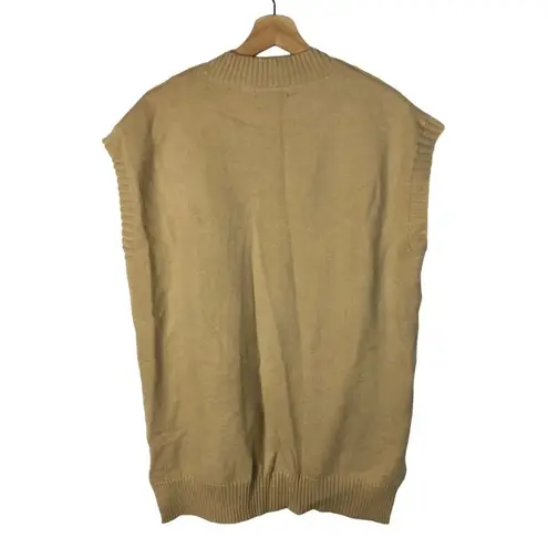 Boutique Dazy Light Brown Cable Knit V-Neck Sleeveless Sweater Vest L