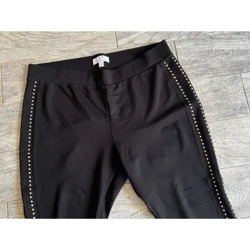 Magaschoni Pull on Ankle Pants Plus Size 2X Gold Studded XXL 2X Stretch Trousers