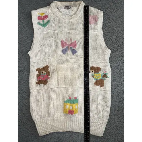 Vintage Oak Bluff Grandma Sweater Vest Women 18/20 Retro 90s Teacher Tan